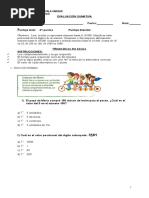 Prueba de Matematicas 4to
