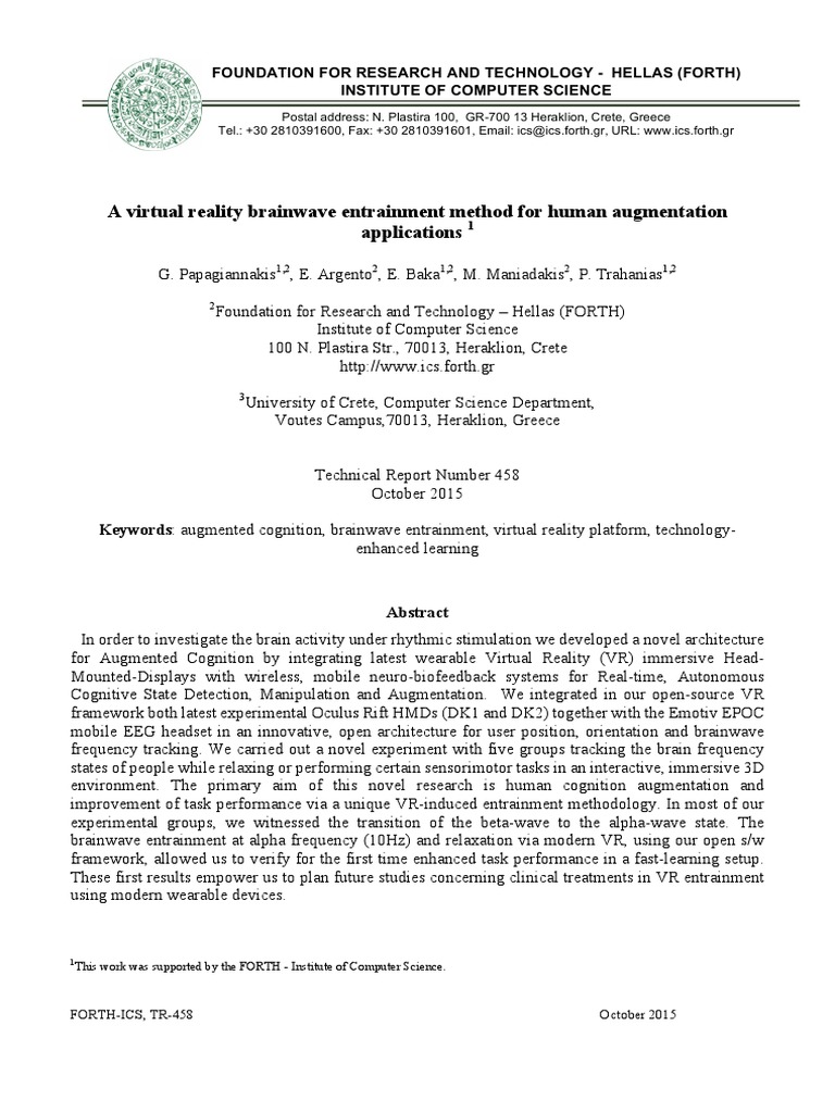 2015.Tr458 Virtual Reality Brainwave | PDF | Virtual Reality ...