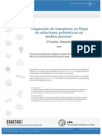 "Dispersión de trazadores en flujos de soluciones poliméricas en medios porosos"