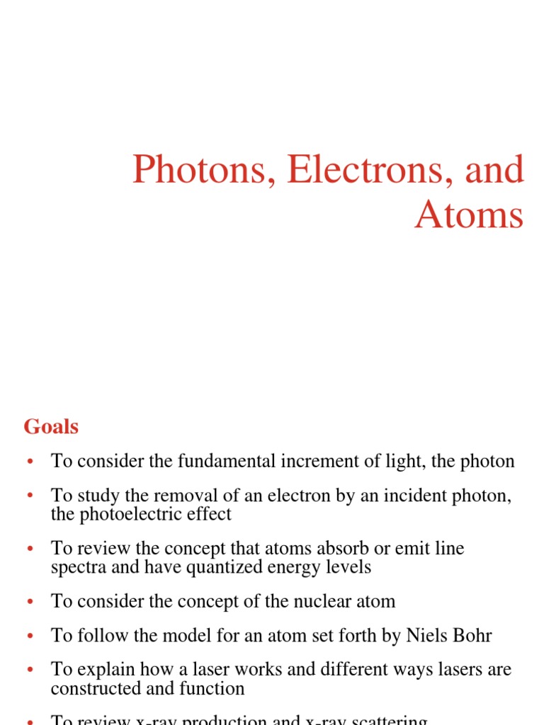 Photons Electrons & Atoms | PDF | Emission Spectrum | Photon