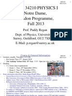 Physics 34210: Notre Dame Physics I Syllabus