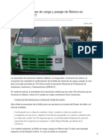 Flotilla de Camiones de Carga y Pasaje de México Es Obsoleta: ANPACT.