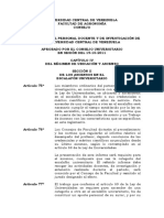 Reglamento Del Personal Docente y de Investigacion de La Universidad Central de Venezuela - Ascensos