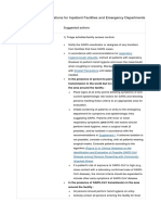 Matrix 1: Recommendations For Inpatient Facilities and Emergency Departments