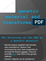 The Genetic Material and Transformation