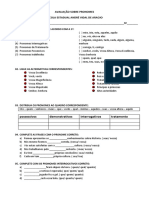 Avaliação Sobre Pronomes