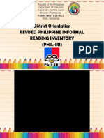 District Orientation Revised Philippine Informal Reading Inventory (Phil-Iri)