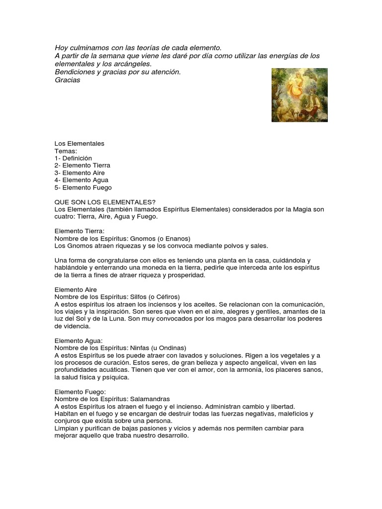 Invocación a los Cuatro Elementos | PDF | Dios | Alma