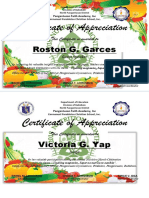 Certificate of Appreciation: Roston G. Garces