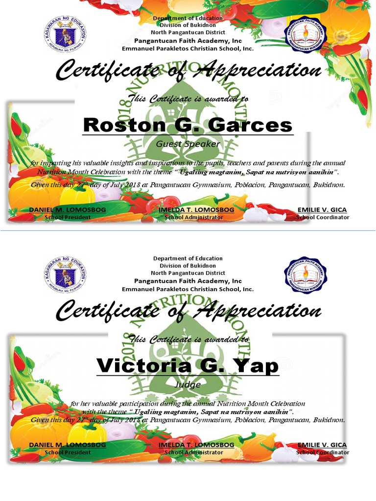 Certificate of App | PDF