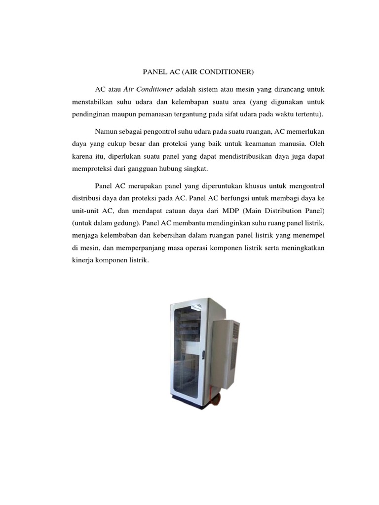 Panel AC dan Exhaust Fan untuk Kontrol Udara | PDF | Teknologi & Rekayasa