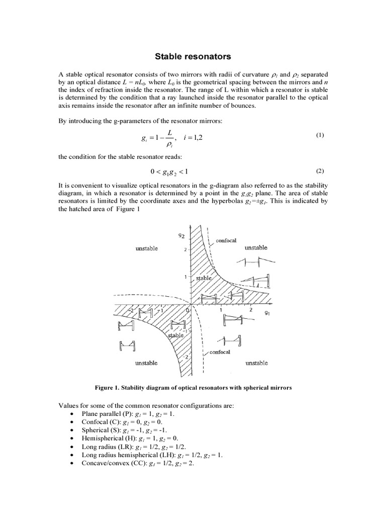 Stable Resonator | PDF | Applied And Interdisciplinary Physics | Nature