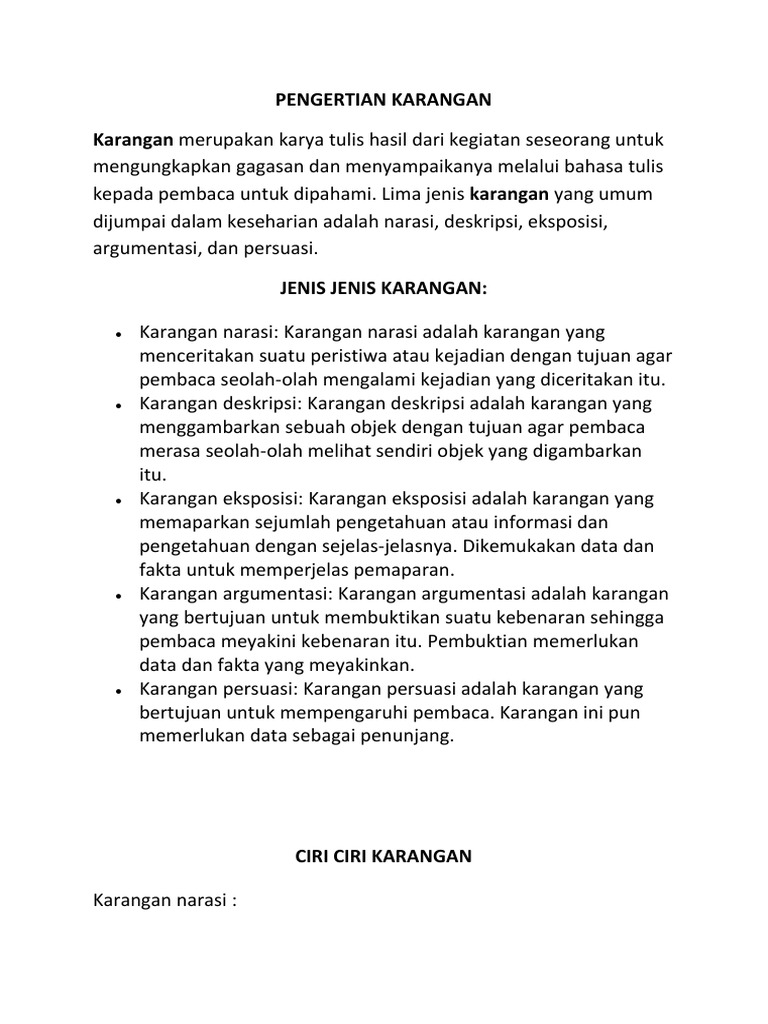 Pengertian Dan Ciri Ciri Teks Deskripsi Narasi Eksposisi