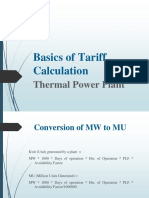 Basics of Tariff Calculation for Thermal Power Plants