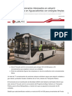 Suman 77 concesionarios interesados en adquirir camiones urbanos en Aguascalientes con energías limpias.