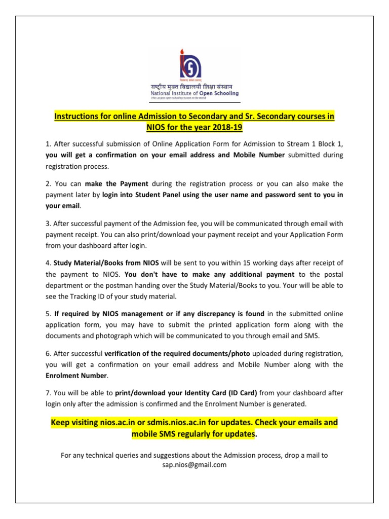 SDMIS Important Instructions PDF | PDF