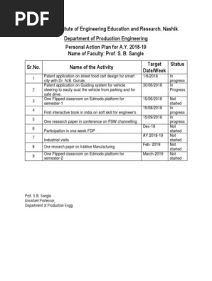 SBS_Personal Action Plan Sem II 2018-19