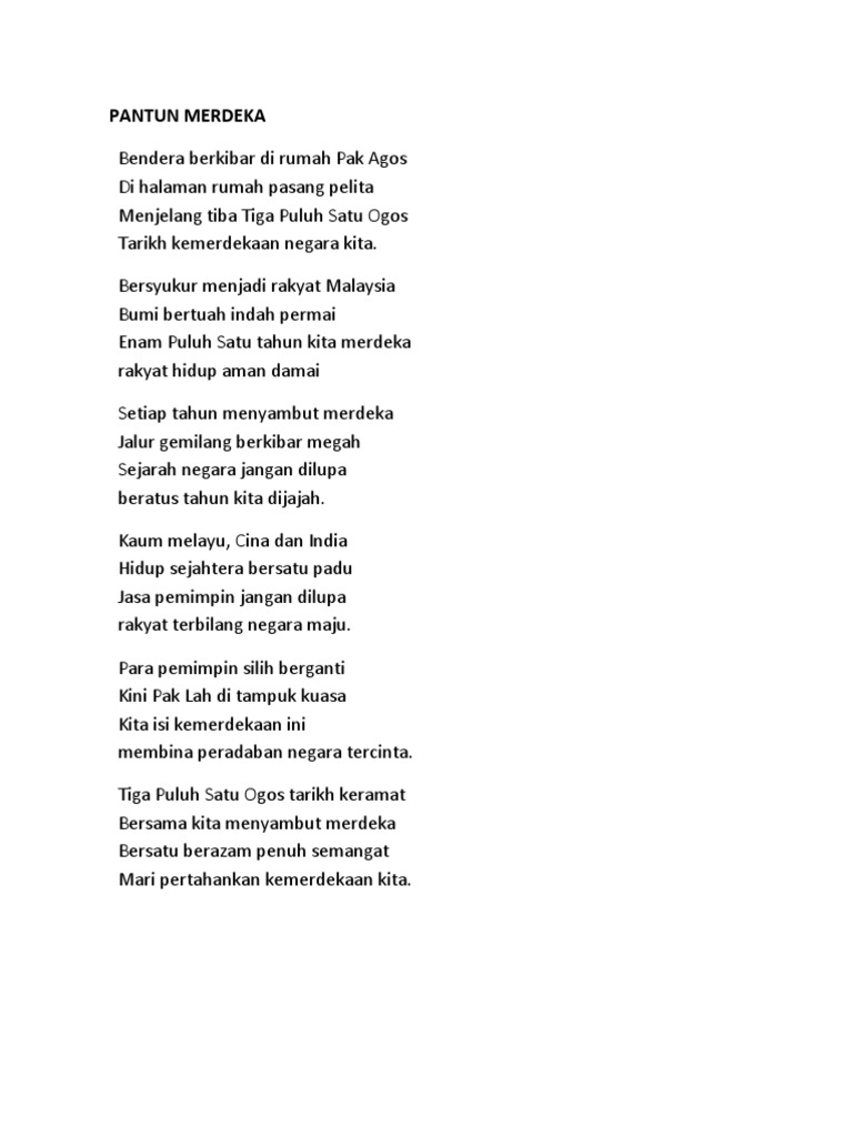 Pantun Merdeka 1 Pdf
