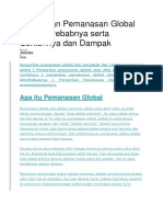 Pengertian Pemanasan Global Dan Penyebabnya Serta Contohnya Dan Dampak