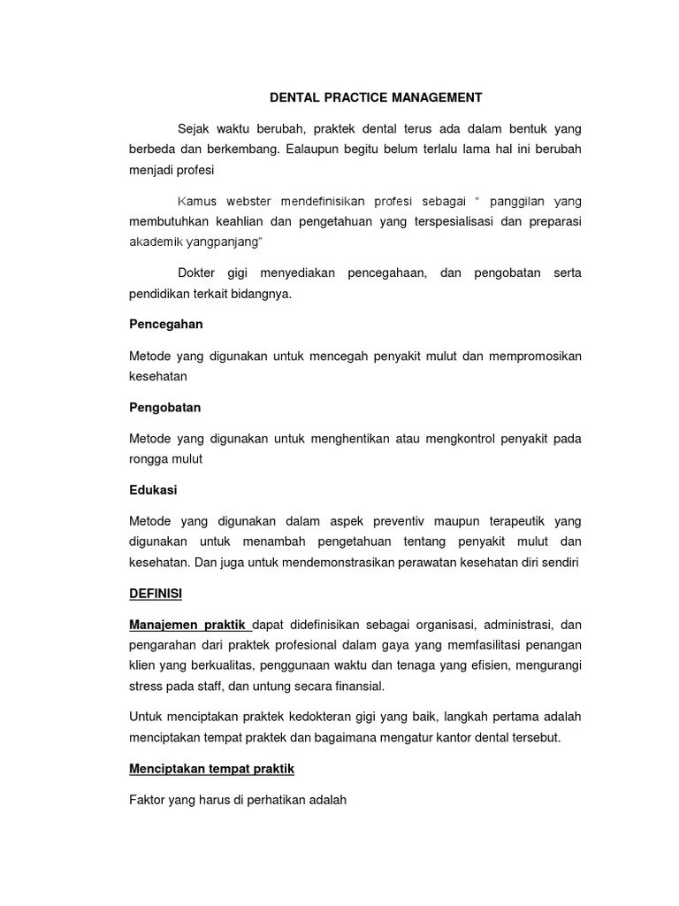 Dental Practice Management PDF