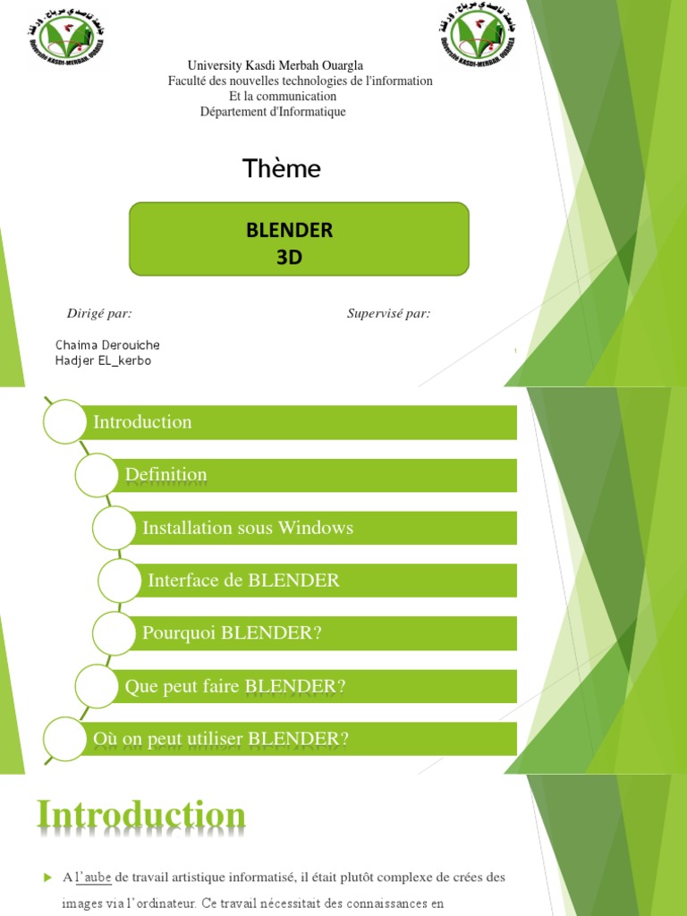 Introduction à Blender 3D | PDF | Blender | Infographie tridimensionnelle