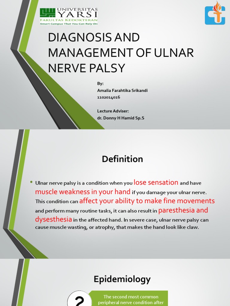 Ulnar Nerve Palsy: Diagnosis & Management | PDF | Elbow | Hand