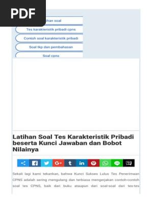 Contoh Soal Latihan Tes Karakteristik Tkp