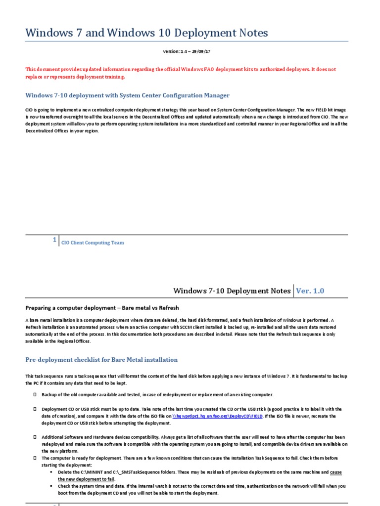 Windows 7-10 Deployment Guide | PDF | Booting | Microsoft Windows