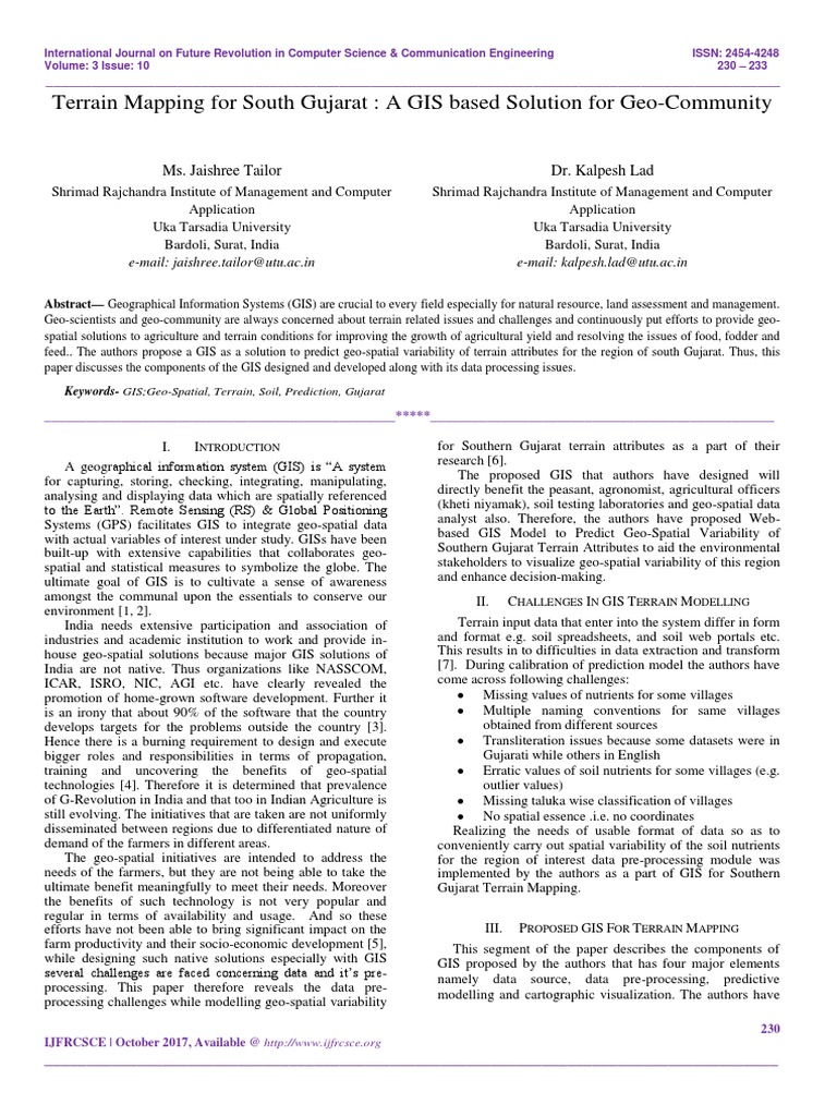 GIS for Terrain Mapping in South Gujarat | PDF | Geographic Information ...