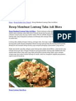 Resep Lontong Tahu Blora