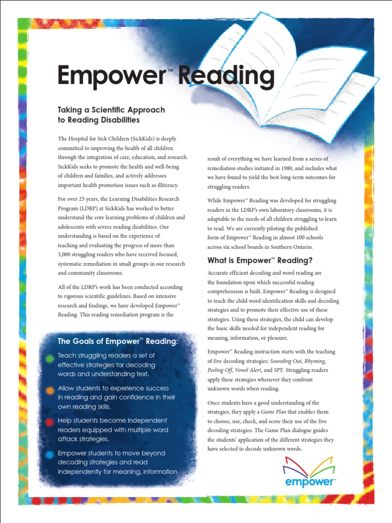 Empower Reading: Taking A Scientific Approach To Reading Disabilities ...