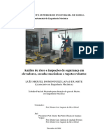 Análise de risco em elevadores, escadas e tapetes