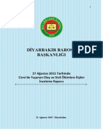 Cizre’de Yaşanan Olay ve Sivil Ölümlere İlişkin İnceleme Raporu (27 Ağustos 2015)