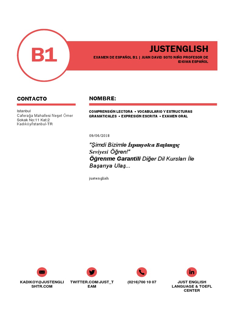 Examen Dele Modelo b1 | PDF