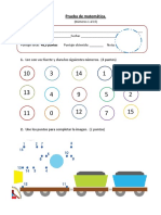 Prueba Numeros 1 Al 15 1° Basico