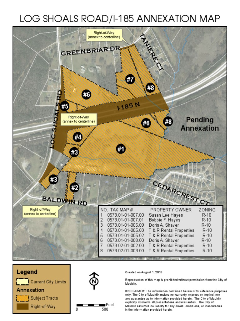 Log Shoals Road/i185 Annexation Map PDF Civil Law (Legal System