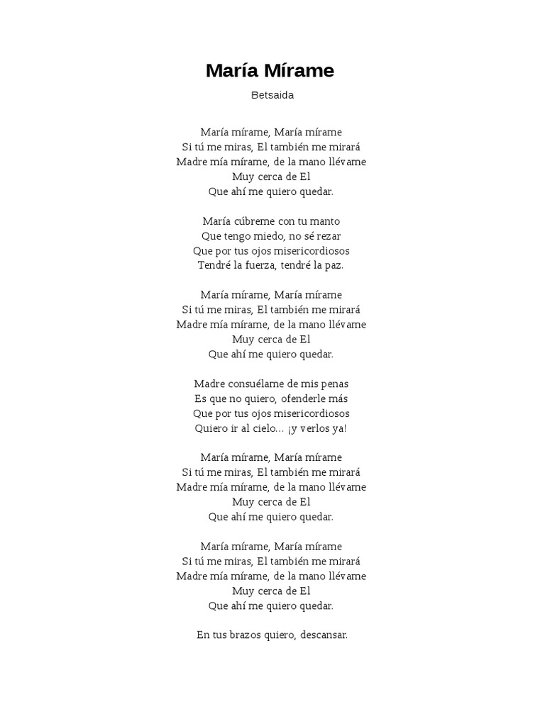 Letra Maria Mirame PDF