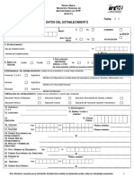 Ficha Unica de Inscripción Al RFIETP - Datos Del Establecimiento