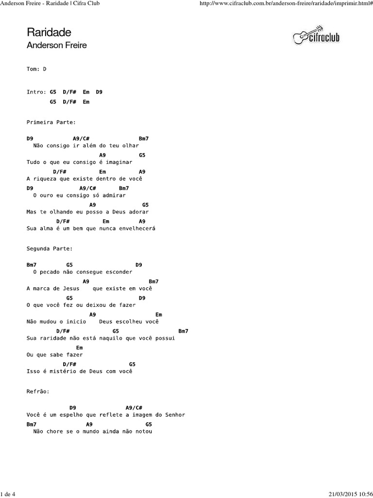 Anderson Freire Raridade _ Cifra Club