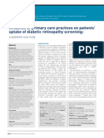 Influence of Primary Care Practices On Patients' Uptake of Diabetic Retinopathy Screening