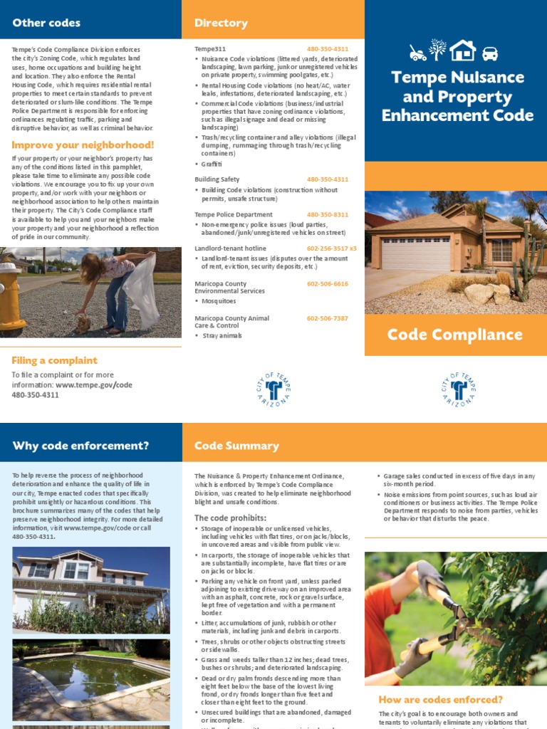 Tempe Nuisance & Property Codes Guide | PDF | Nature | Business