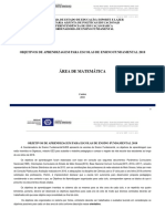 Objetivos de aprendizagem para Matemática no 1o ciclo