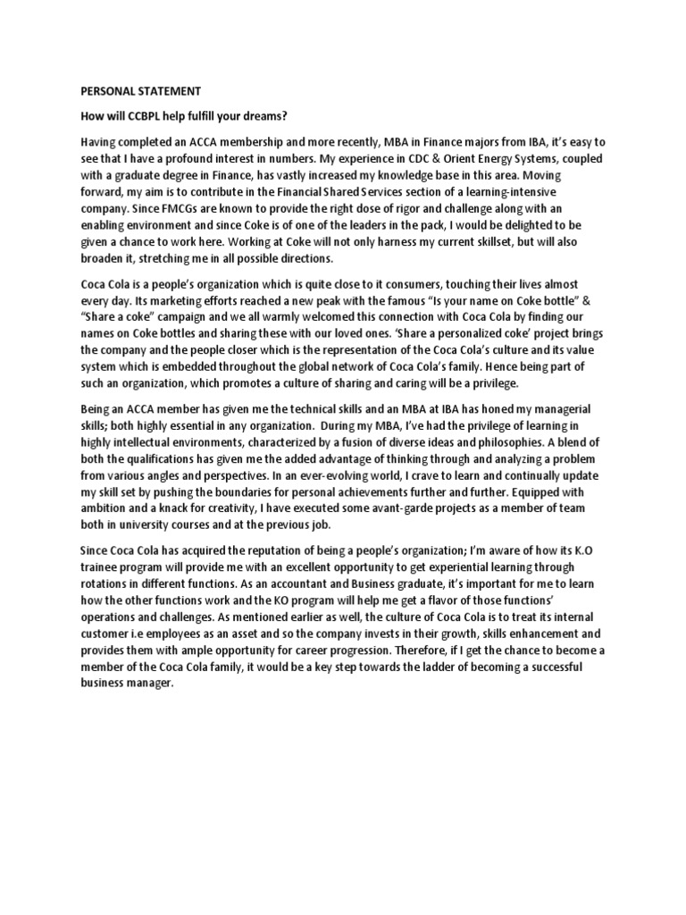 Internal promotion personal statement image