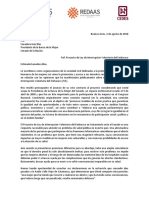 Carta a la Senadora Blas Banca de La 