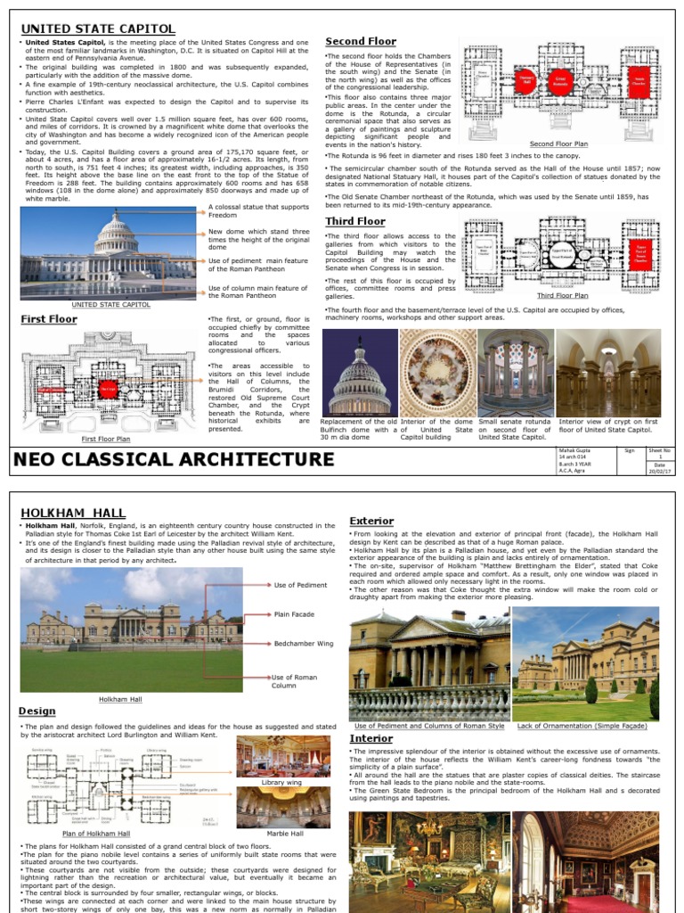 U.S. Capitol: Neoclassical Architecture | PDF | United States Capitol ...