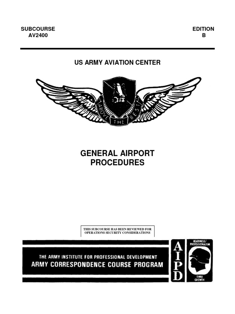 US Army Aviation Course AV 2400 General Airport Procedures PDF