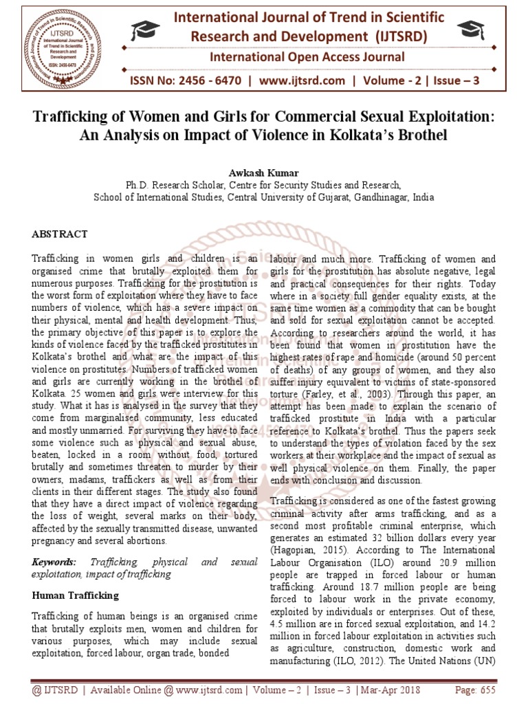 Trafficking of Women and Girls For Commercial Sexual Exploitation: An ...