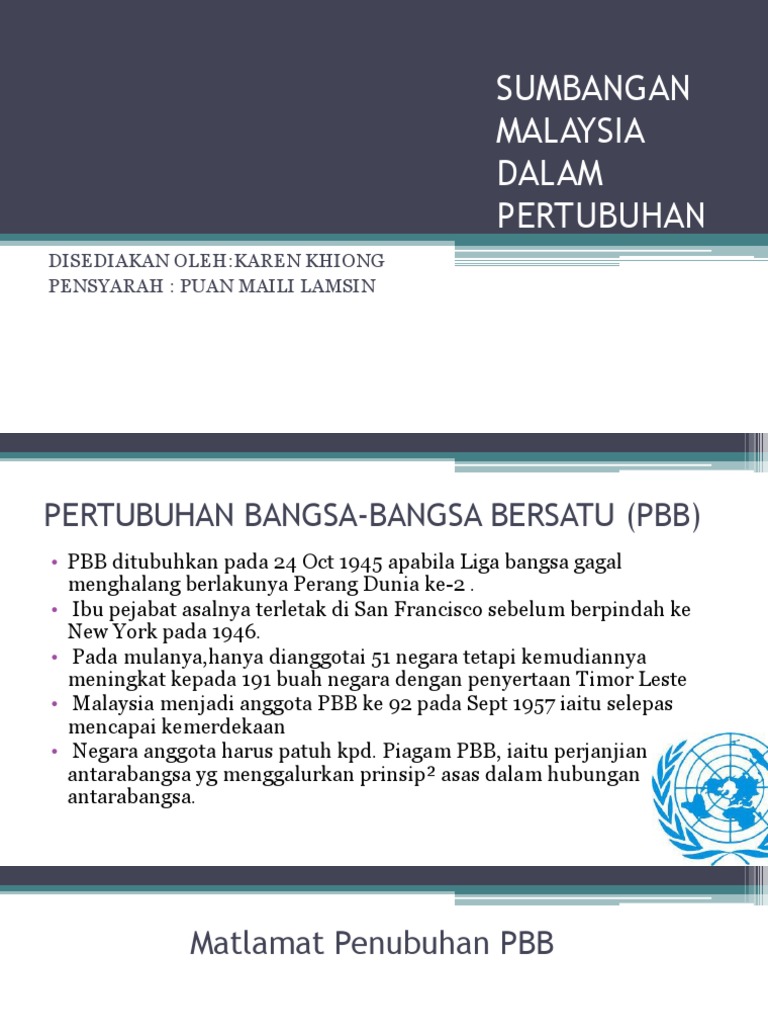 Sumbangan Malaysia Dalam Pertubuhan Pdf