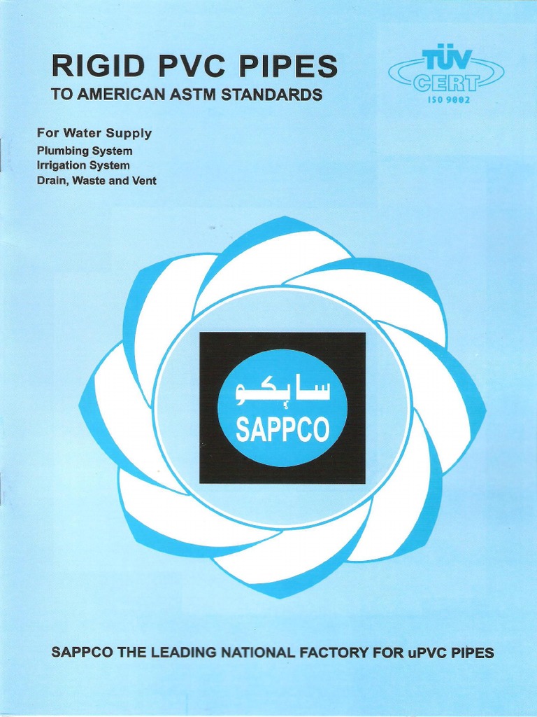 SAPPCO PVC Pipe Technical Catalogue | PDF | Pipe (Fluid Conveyance ...