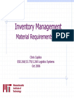 Inventory Management: Material Requirements Planning